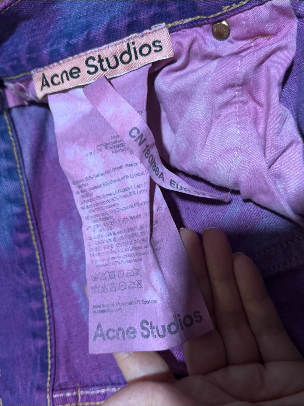 Rare men’s acne studios galaxy dye jeans denim $900 summer designer casual - Picture 6 of 14